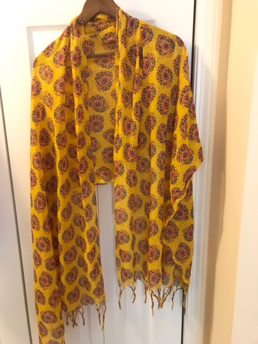 aerie Yellow Floral Lightweight Scarf